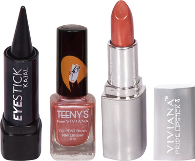 

Viviana Pride Lipstick, Nail Colors, Kajal(Set of 3)