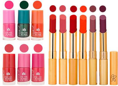 

Aroma Care Perfect Combo of Nail Polish and Rythm Lipstick Popular Shades in Wholesale Rate 2332017072(Set of 12)