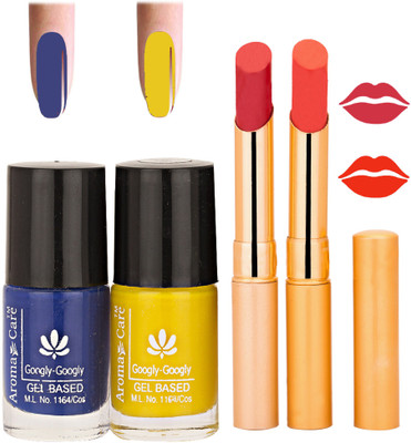 Aroma Care Nail Polish Orange Lipstick Combo 055(Set of)