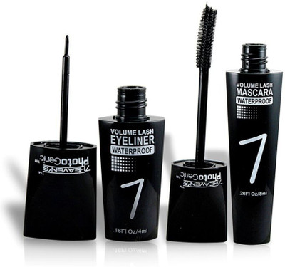 

7 Heaven's 24 Hrs Long lasting Eye liner with Mascara Black 8 ml(Set of 2)