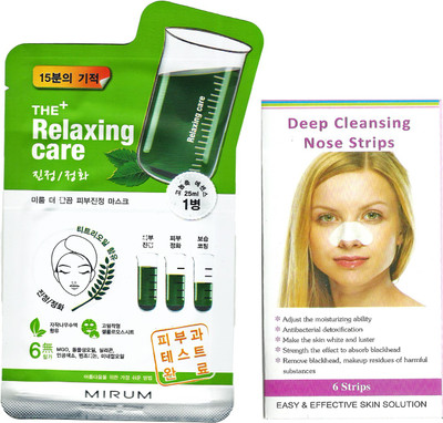 Mirum Relaxing Sheet Mask with Deep Cleansing Nose Strips(Set of 2)