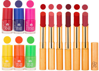 

Aroma Care Makeup Women Nail Polish and Exclusive Long Lasting Lipstick Set 46(Set of 12)