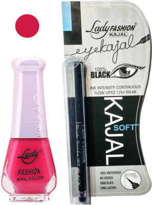

Lady Fashion Nail Polish and Kajal Combo 2010201620(Set of 2)