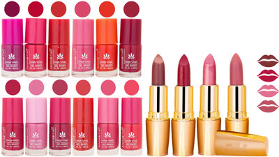 

Aroma Care Gel Nail Polish Set Quick Dry, Long Lasting and Creamy Matte Lipstick Combo 1099(Set of 16)
