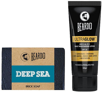 

Beardo Deepsea Soap and ultraglow lotion(Set of 2)