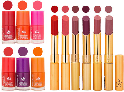 

Aroma Care Nail Polish Set and Rythm Lipstick Sets ( Modern Shades) 1803201778(Set of 12)