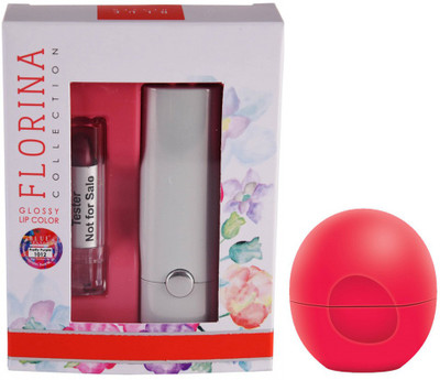 

Blue Heaven Florina Glossy Lipstick (Pretty Purple) & Lip Balm Strawberry (8 GM)(Set of 2)