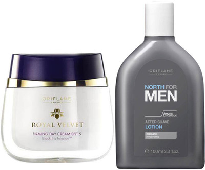 

Oriflame Sweden Royal Velvet Firming Day Cream SPF15 + North For Men After Shave Lotion(Set of 2)