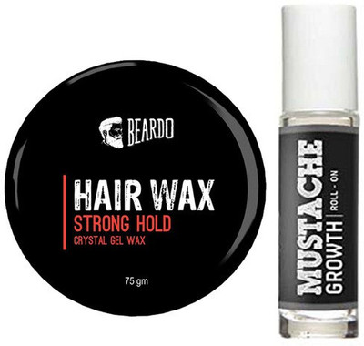 

Beardo BEARDO HAIR WAX - Strong Hold (75gm) And Roll on (8ml).(Set of 2)