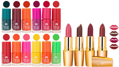 

Aroma Care All About Nail 12 Piece Color Nail Lacquer Combo Set + 4 Rythm Creamy Matte Lipstick Combo 97(Set of 16)