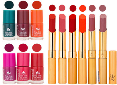 

Aroma Care Famous Combo of Nail Polish with Rythm Long Lasting Lipstick Sets 183201775(Set of 12)