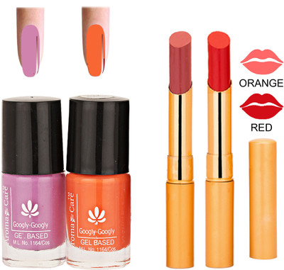 

Aroma Care Nail Polish RHYTHM Orange Lipstick Combo 118(Set of 4)