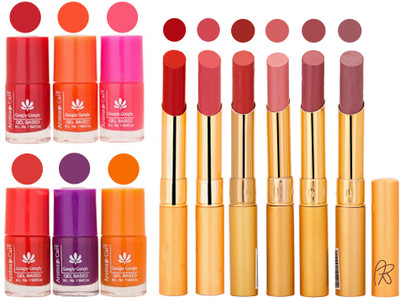 

Aroma Care Nail Polish Set and Rythm Lipstick Sets ( Modern Shades) 1803201781(Set of 12)
