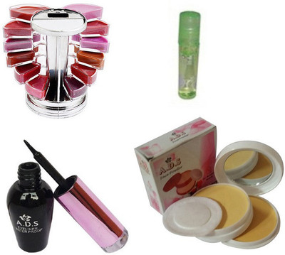 

ADS 1612 Eyeliner, Lipgloss & Palette Compact Powder(Set of 4)