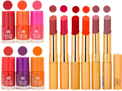 

Aroma Care Nail Polish Set and Rythm Lipstick Sets ( Modern Shades) 1803201849(Set of 12)