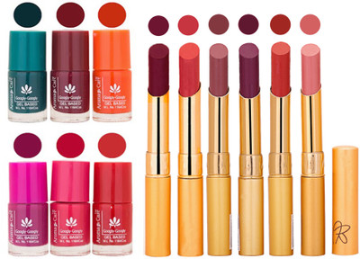 

Aroma Care Famous Combo of Nail Polish with Rythm Long Lasting Lipstick Sets 183201841(Set of 12)