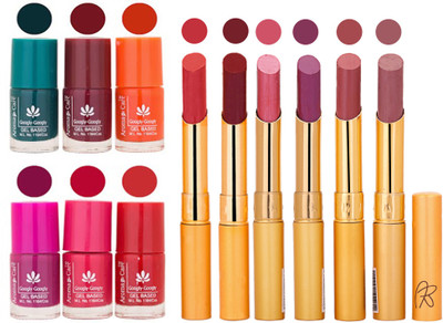 

Aroma Care Famous Combo of Nail Polish with Rythm Long Lasting Lipstick Sets 183201808(Set of 12)