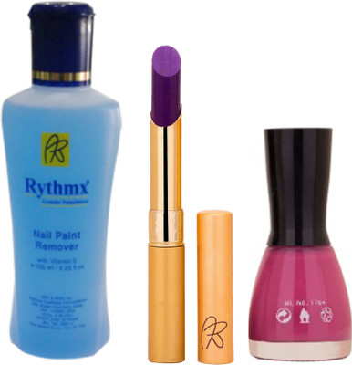 

Rythmx RythmX Peach Lipstick +Nail Polish Combo 2206201646(Set of 3)
