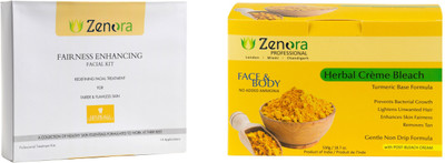 

Zenora Professional Fairness Facial Kit + Turmeric Bleach Combo(Set of 2)