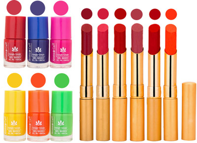 

Aroma Care Makeup Women Nail Polish and Exclusive Long Lasting Lipstick Set 20(Set of 12)