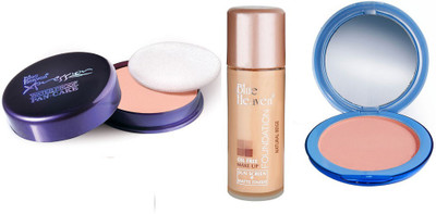 

Blue Heaven Xpression Pan Cake,Oil Free Foundation & Silk On Face Compact Combo.(Set of 3)