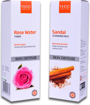 

VLCC Rose Water Toner & Sandal Cleansing Milk(Set of 2)