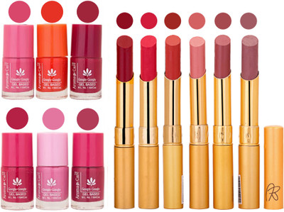 

Aroma Care Quick Dry Nail Polish and Rythm Lipstick Combo 1803201909(Set of 12)