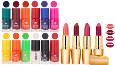 

Aroma Care All About Nail 12 Piece Color Nail Lacquer Combo Set + 4 Rythm Creamy Matte Lipstick Combo 157(Set of 16)