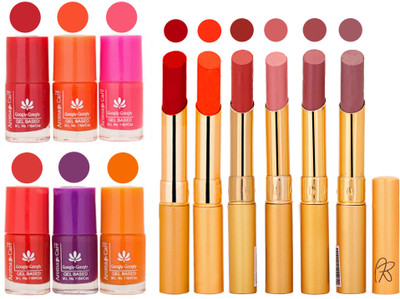 Aroma Care Nail Polish Set and Rythm Lipstick Sets ( Modern Shades) 1803201861(Set of 12)