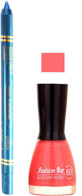 

Fashion Bar Baby Pink Nail Polish With Pro Non Transfer Turquoise Blue Kajal 102(Set of 2)