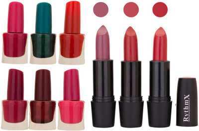 

Rythmx NEW STH RYTH BLK LIPSTICKS AND NAIL POLISH IMPORTANT COMBO 25(Set of 9)