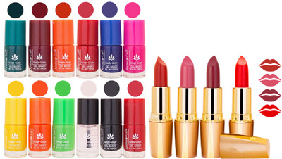 

Aroma Care All About Nail 12 Piece Color Nail Lacquer Combo Set + 4 Rythm Creamy Matte Lipstick Combo 81(Set of 16)