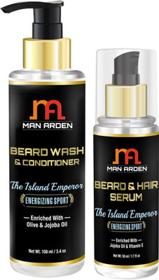 

Man Arden Beard Wash (Shampoo) + Beard Serum (The Island Emperor Kit)(Set of 2)