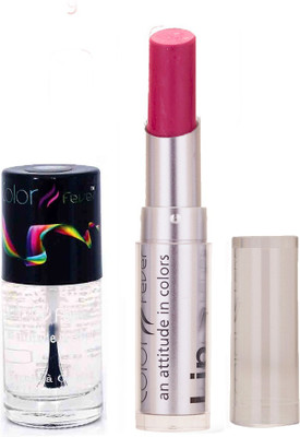 

Color Fever 928 Topcoat Nail Polish+Purple Lipstick(Set of 2)
