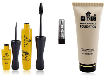 

ADS Eyeliner, Mascara, Foundation and Kajal(Set of 4)