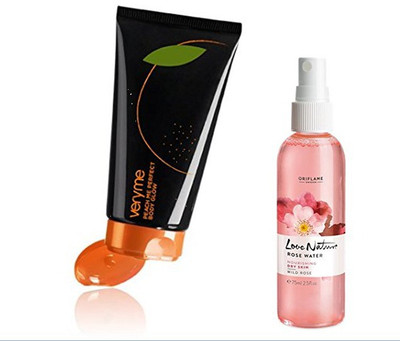 

Oriflame Sweden Veryme Peach Me Perfect Body Glow and Love Nature Rose Water(Set of 2)