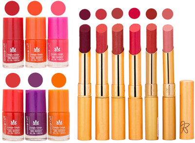 

Aroma Care Nail Polish Set and Rythm Lipstick Sets ( Modern Shades) 1803201834(Set of 12)