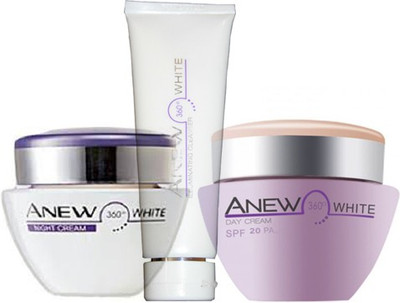 

Avon Anew White 360 Illuminating Night Cream (30g) + Protective Day Cream SPF 20 PA++ (30g) + Cleanser (125g)(Set of 3)