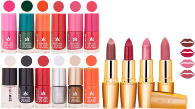 

Aroma Care Gel Nail Polish Set Quick Dry, Long Lasting and Creamy Matte Lipstick Combo 1109(Set of 16)