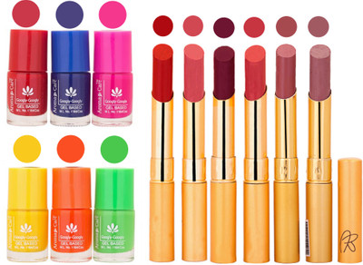 

Aroma Care Makeup Women Nail Polish and Exclusive Long Lasting Lipstick Set 66(Set of 12)