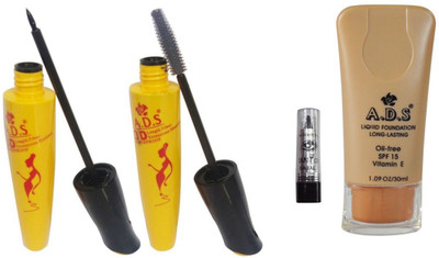 

ADS Eyeliner, Mascara, Foundation and Kajal(Set of 4)
