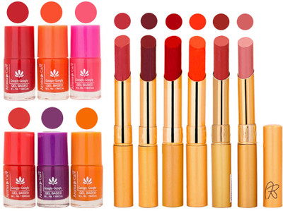 

Aroma Care Nail Polish Set and Rythm Lipstick Sets ( Modern Shades) 1803201802(Set of 12)