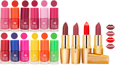 

Aroma Care Lot of 12-piece Surprise Nail Polish Set and Rythm Lipsticks Combo 186(Set of 16)