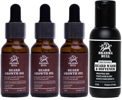 

Brahma Bull Beard Growth Oil and Wash & softener(110 ML)(Set of 4)