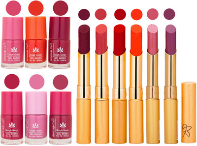 

Aroma Care Quick Dry Nail Polish and Rythm Lipstick Combo 1803202001(Set of 12)