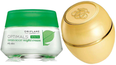 

Oriflame Sweden Optimals White Oxygen Boost Night Cream + Tender Care Protecting Balm with Organic Honey(Set of 2)