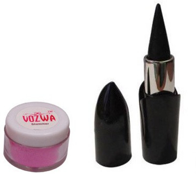 

Vozwa Pink Shimmer Powder with PhotoGenic Kajal(Set of 2)