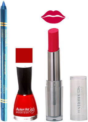 

Rythmx Lipstick , Nail Polish And Turquoise Blue Kajal Makeup Combo 1133(Set of 3)