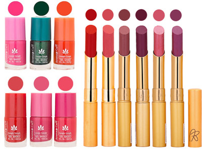 

Aroma Care Perfect Combo of Nail Polish and Rythm Lipstick Popular Shades in Wholesale Rate 2332017076(Set of 12)