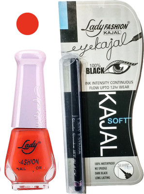 

Lady Fashion Nail Polish and Kajal Combo 2010201613(Set of 2)